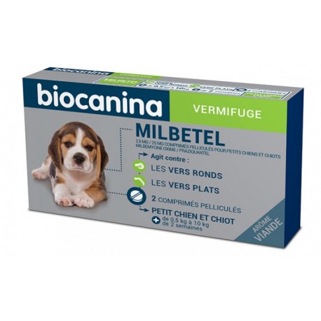 MILBETEL 2.5 mg /25 mg PETIT CHIEN -CHIOT bte / 2 cp