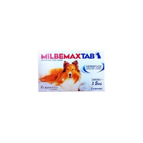 Milbemaxtab chien + 5kg bte / 2 cp