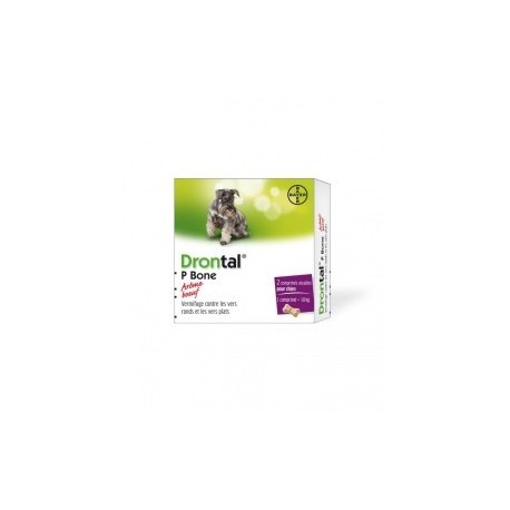 Drontal P Bone chien 2 comprimés Drontal P Bone chien 2 comprimés