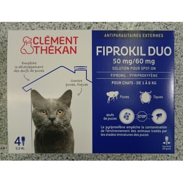 FIPROKIL DUO chat 4 pipettes FIPROKIL DUO chat 4 pipettes